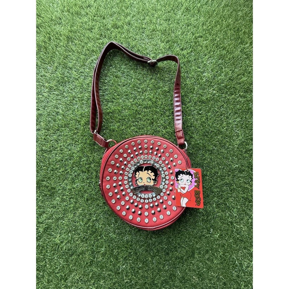 Betty Boop Circle Shoulder Bag Red Dot Pattern Cute Case Women's